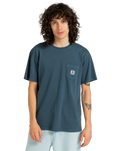 The Element Mens Basic Pocket Pigment T-Shirt in Midnight Navy