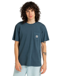 The Element Mens Basic Pocket Pigment T-Shirt in Midnight Navy