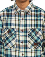 The Element Mens Hueco Classic Flannel Shirt in Chestnut & Mineral