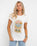 The Born by the Sea Womens Cornwall Arch T-Shirt in Stone Washed White