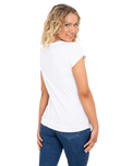The Born by the Sea Womens Photo Mandala T-Shirt in White