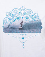 The Born by the Sea Womens Photo Mandala T-Shirt in White