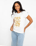 The Born by the Sea Womens Shells T-Shirt in Stone Wash White