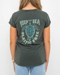 Turtle T-Shirt in Stone Wash Green