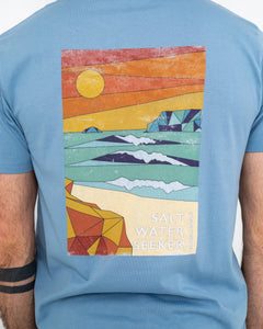 The Salt Water Seeker Mens Angles T-Shirt in Blue Dusk