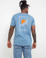 The Salt Water Seeker Mens Map 2.0 T-Shirt in Blue Dusk