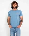 The Salt Water Seeker Mens Palm T-Shirt in Blue Dusk