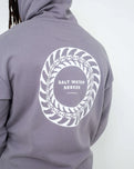 The Salt Water Seeker Mens Fins Hoodie in Storm Grey