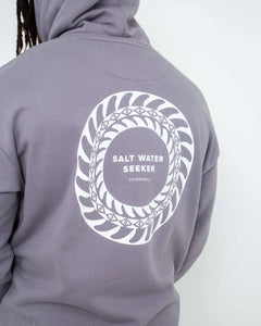 The Salt Water Seeker Mens Fins Hoodie in Storm Grey