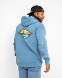 The Salt Water Seeker Mens Golden Hoodie in Blue Dusk