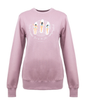 The Born by the Sea Womens Surf Babes Sweatshirt in Purple Rose