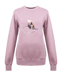 The Born by the Sea Womens Ride The Wave Sweatshirt in Purple Rose