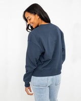 The Born by the Sea Womens Cornwall Arch Sweatshirt in Denim Blue