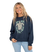 The Born by the Sea Womens Plastic Free 23 Sweatshirt in Denim Blue