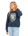 The Born by the Sea Womens Plastic Free 23 Sweatshirt in Denim Blue