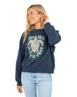 The Born by the Sea Womens Plastic Free 23 Sweatshirt in Denim Blue