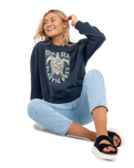 The Born by the Sea Womens Plastic Free 23 Sweatshirt in Denim Blue