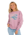 The Born by the Sea Womens Happiness Sweatshirt in Purple Rose