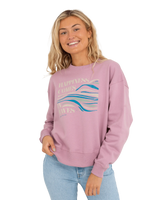 The Born by the Sea Womens Happiness Sweatshirt in Purple Rose