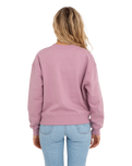 The Born by the Sea Womens Happiness Sweatshirt in Purple Rose