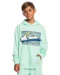 The Quiksilver Boys Boys Retro Fade Hoodie in Beach Glass