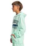 The Quiksilver Boys Boys Retro Fade Hoodie in Beach Glass