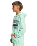 The Quiksilver Boys Boys Retro Fade Hoodie in Beach Glass