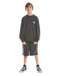 The Quiksilver Boys Boys Take Us Back Sweatshirt in Tarmac