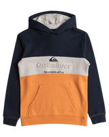 The Quiksilver Boys Boys Embroidered Block Hoodie in Navy Blazer