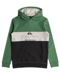 The Quiksilver Boys Boys Embroidered Block Hoodie in Frosty Spruce
