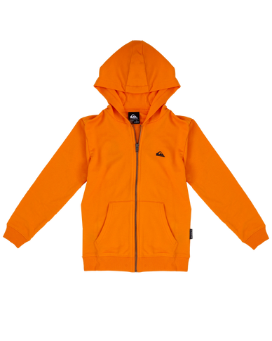 Boys Basic Zip Hoodie in Tangerine