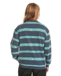 The Quiksilver Boys Boys Take Us Back Sweatshirt in Crown Blue & Heritage Stripe