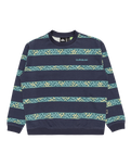 The Quiksilver Boys Boys Take Us Back Sweatshirt in Crown Blue & Heritage Stripe
