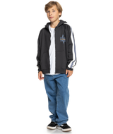 The Quiksilver Boys Boys Grayling Zip Hoodie in Tarmac