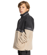 The Quiksilver Boys Boys Take Us Back Fleece Jacket in Plaza Taupe