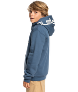 The Quiksilver Boys Boys Best Wave Sherpa Zip Hoodie in Vintage Indigo