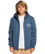 The Quiksilver Boys Boys Best Wave Sherpa Zip Hoodie in Vintage Indigo