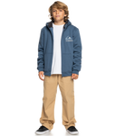 The Quiksilver Boys Boys Best Wave Sherpa Zip Hoodie in Vintage Indigo