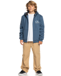 The Quiksilver Boys Boys Best Wave Sherpa Zip Hoodie in Vintage Indigo