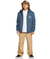 The Quiksilver Boys Boys Best Wave Sherpa Zip Hoodie in Vintage Indigo