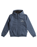 The Quiksilver Boys Boys Best Wave Sherpa Zip Hoodie in Vintage Indigo