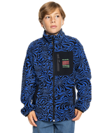 The Quiksilver Boys Boys Ice Fields Full Zip Fleece Jacket in Nebulas Blue