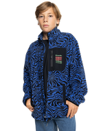 The Quiksilver Boys Boys Ice Fields Full Zip Fleece Jacket in Nebulas Blue