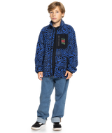 The Quiksilver Boys Boys Ice Fields Full Zip Fleece Jacket in Nebulas Blue