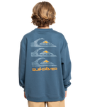 The Quiksilver Boys Boys Screen Crew Sweatshirt in Vintage Indigo