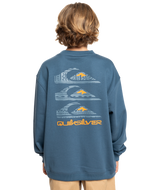 The Quiksilver Boys Boys Screen Crew Sweatshirt in Vintage Indigo