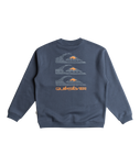 The Quiksilver Boys Boys Screen Crew Sweatshirt in Vintage Indigo