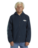 The Quiksilver Boys Boys Rain Cloud Hooded Coach Jacket in Dark Navy