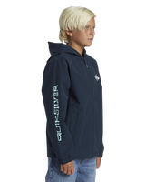 The Quiksilver Boys Boys Rain Cloud Hooded Coach Jacket in Dark Navy