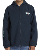 The Quiksilver Boys Boys Rain Cloud Hooded Coach Jacket in Dark Navy